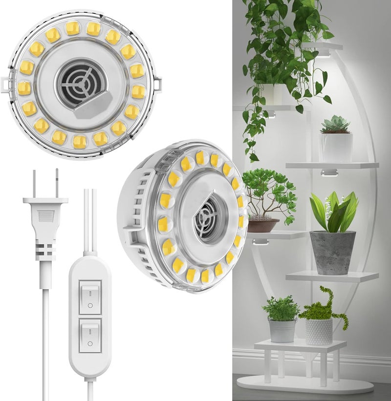 Sansi ضوء نمو LED بوق، 10 واط (150 واط مكافئ) مصباح طيف كامل برأسين للنباتات بتقنية السيراميك، أضواء معلقة مع مفتاح تشغيل/إيقاف لرف النباتات والدفيئة والزراعة المائية - Image 1